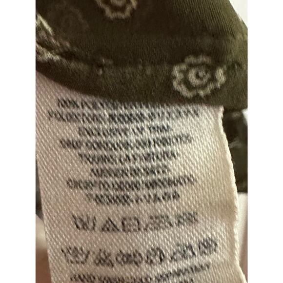 FREE PEOPLE Easy Rider Army Olive Green Boho Sheer Pattern Blouse Top - Small - Picture 4 of 7